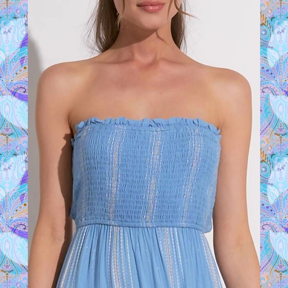 Elan Blue Lagoon Maxi Dress 🩷NWT SIZE MED Casual Chic Resort - Picture 3 of 3